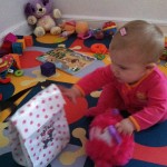 Parker Enjoying her Lunch Bag